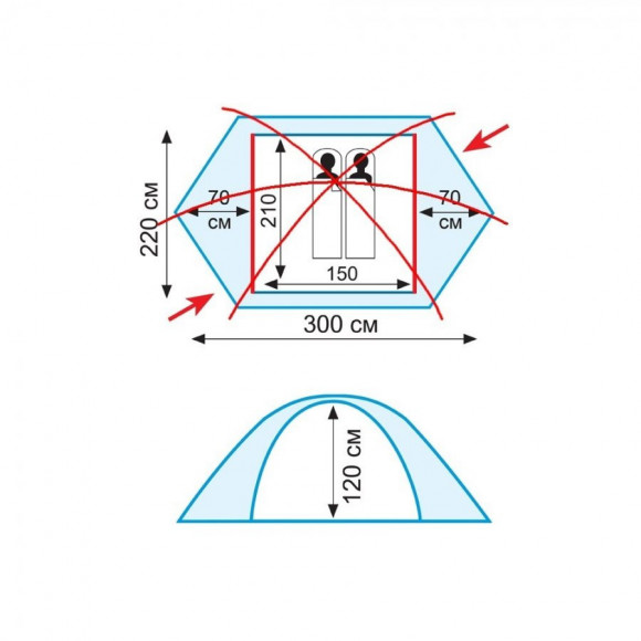 Палатка Tramp Rock 2 (V2) TRT-27 цвет серый Палатка Tramp Rock 2 (V2) TRT-27 цвет серый