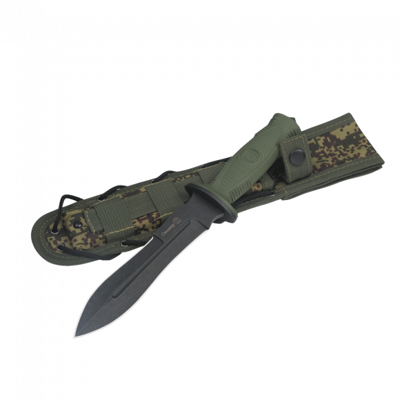 Нож охотничий Сталкер, Кизляр, сталь AUS-8, клинок-163 мм., stonewash, эластрон, хаки