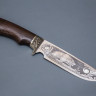 Нож ИП Семин Лорд сталь 95X18 с гравировкой рукоять литье мельхиор Венге