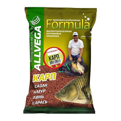 Прикормка Allvega Formula Carp Strawberry 0.9кг Клубника