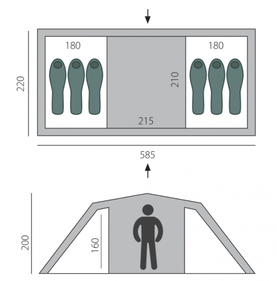 Палатка BTrace Ruswell 6 (T0270) цвет зеленый