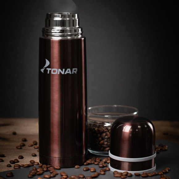 Термос узкое горло 750мл 2 крышки-кружки TONAR HS.TM-034