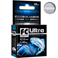Леска флюорокарбоновая Aqua FC Ultra Fluorocarbon 100%  30м прозрачная