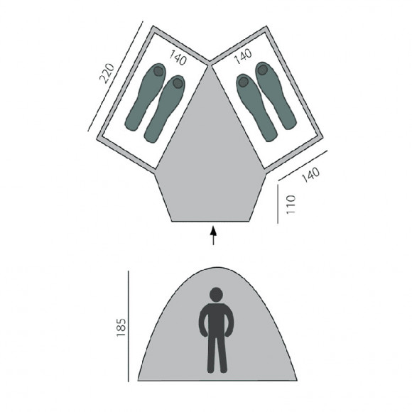 Кемпинговая палатка BTrace Double 4 (Т0509) цвет зеленый