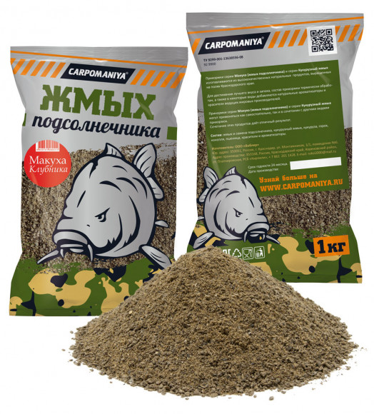 Жмых подсолнечника Карпомания 1кг (сыпуха)