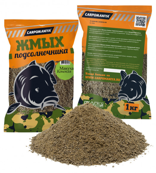 Жмых подсолнечника Карпомания 1кг (сыпуха)
