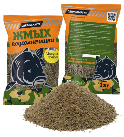 Жмых подсолнечника Карпомания 1кг (сыпуха)