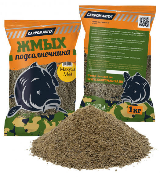 Жмых подсолнечника Карпомания 1кг (сыпуха)