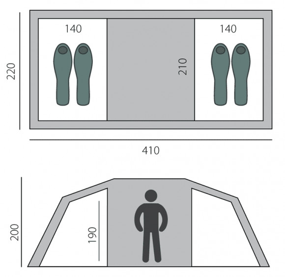 Палатка BTrace Tube 4 (T0508) цвет зеленый/бежевый Палатка BTrace Tube 4 (T0508) цвет зеленый/бежевый