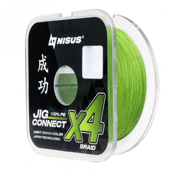 Шнур плетеный NISUS JIG CONNECT X4 PE Light Green 150m Шнур плетеный NISUS JIG CONNECT X4 PE Light Green 150m