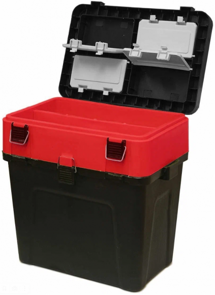 Ящик рыбака зимний Три Кита 380*360*240 (4+4 отделения для приманок) цвет черно-красный Ящик рыбака зимний Три Кита 380*360*240 (4+4 отделения для приманок) цвет черно-красный