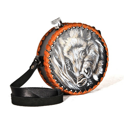 Фляжка круглая в чехле Фляжка круглая в чехле