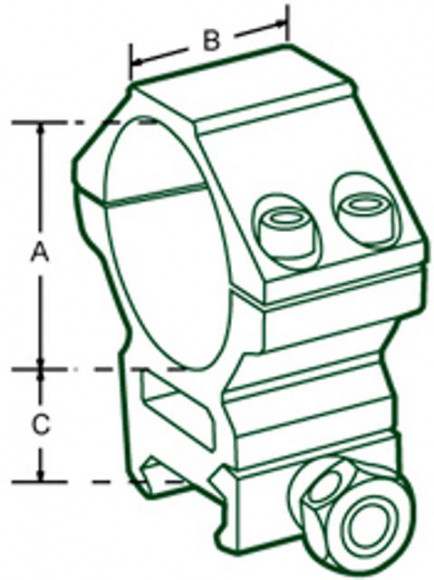 Кольца Leapers Accushot RGPM-25 призма 25.4мм Кольца Leapers Accushot RGPM-25 призма 25.4мм