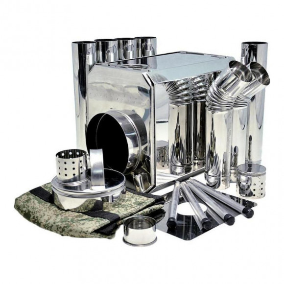 Печка Турист, 0.6мм, с искрогасителем и экраном Печка Турист, 0.6мм, с искрогасителем и экраном