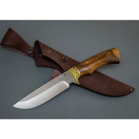 Нож ИП Семин Лорд  нержавеющая сталь 65x13 рукоять латунное литье, ценные породы дерева