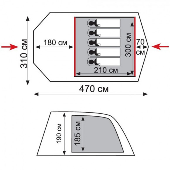 Палатка кемпинговая TRAMP Baltic Wave 5 (V2) TRT-79 Палатка кемпинговая TRAMP Baltic Wave 5 (V2) TRT-79