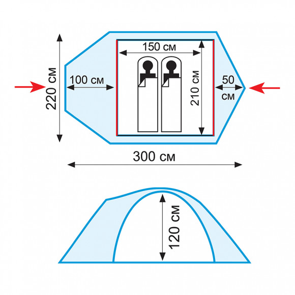 Палатка TRAMP Mountain 2 V2 (TRT-22) зеленая