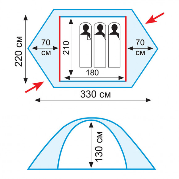 Палатка Tramp Rock 3 V2 (TRT-28)