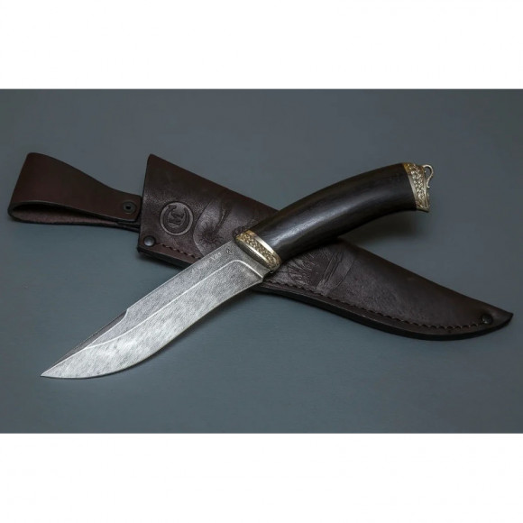 Нож Семин Беркут дамасск, черное дерево