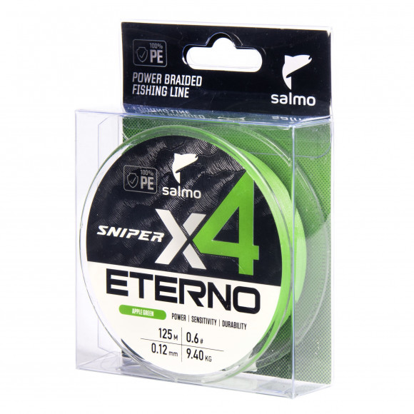 Шнур плетёный Salmo Sniper х4 ETERNO BRAID Apple Green 125м