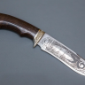 Нож ИП Семин Скиф сталь 95х18 с гравировкой рукоять литье мельхиор венге