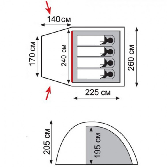 Палатка кемпинговая TRAMP Bell 4 (V2) TRT-81