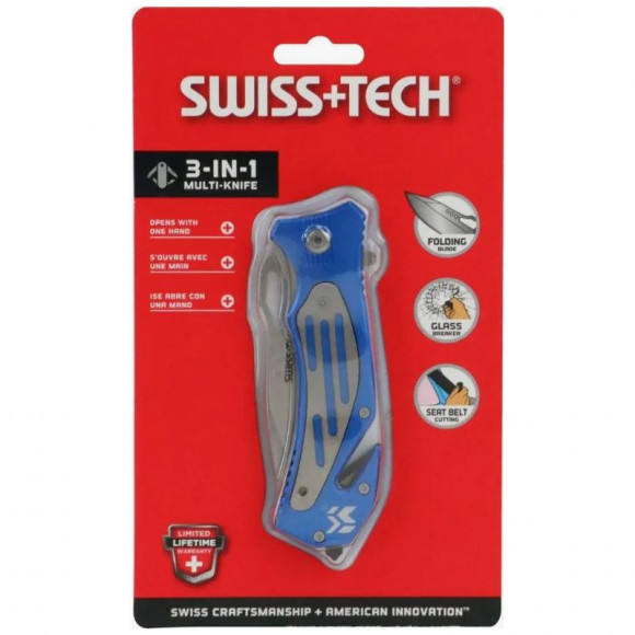 Нож складной спасательный 3 в 1 Swiss Tech ST41100 Нож складной спасательный 3 в 1 Swiss Tech ST41100