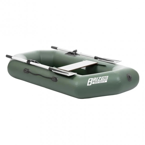Лодка Тонар Бриз 190 с веслами зеленая