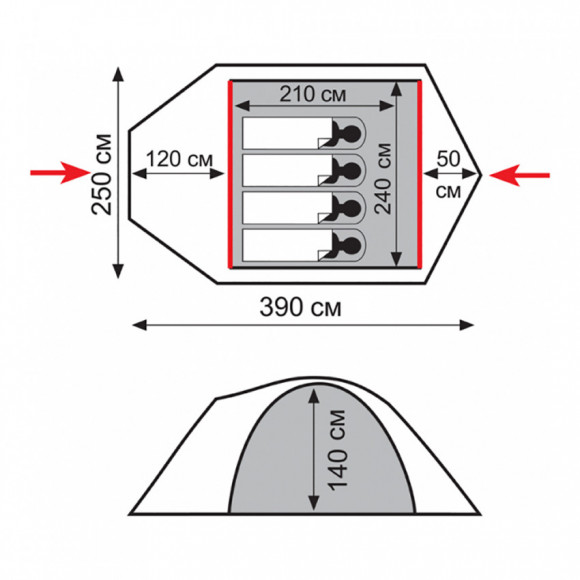 Палатка Tramp Lite Camp 4 TLT-022.06 Палатка Tramp Lite Camp 4 TLT-022.06