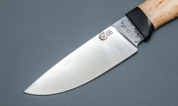 Нож ИП Семин Сокол кованая сталь Х12МФ рукоять карельская береза черный граб