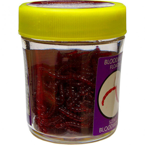 Приманка силиконовая плавающая Kosadaka Мотыль банка 9г цвет красный/темно-красный запах мотыль