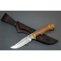 Нож ИП Семин Юнкер сталь 65x13 рукоять латунное литье ценные породы дерева