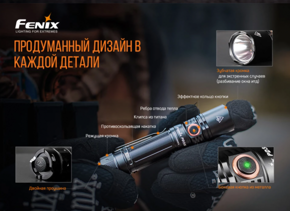 Фонарь Fenix тактический PD35 V3.0 Фонарь Fenix тактический PD35 V3.0