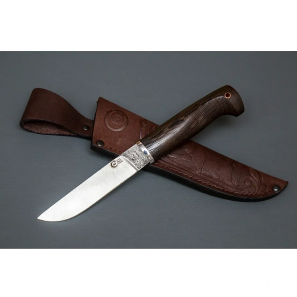 Нож ИП Семин Финский со следами ковки сталь 95х18 рукоять литье древесина венге Нож ИП Семин Финский со следами ковки сталь 95х18 рукоять литье древесина венге