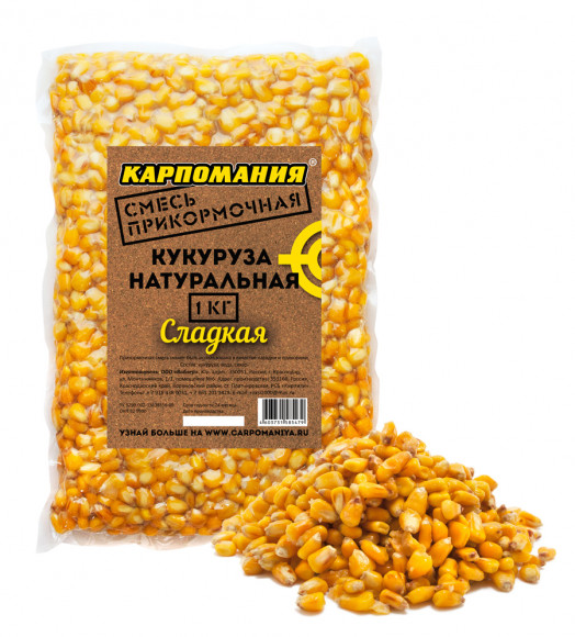 Прикорм Карпомания 1 кг Кукуруза натуральная