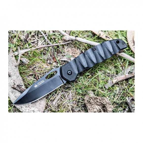Нож складной Kizlyar Supreme Hero сталь 440С Black Titanium (Кизляр)