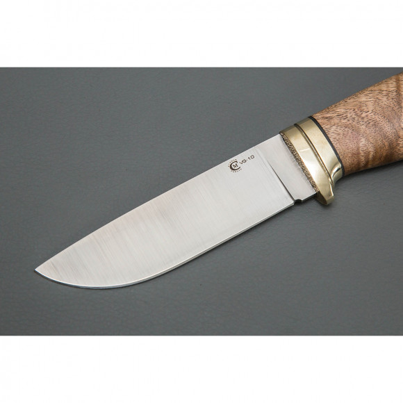 Нож ИП Семин Егерь из стали VG-10 рукоять притин мельхиор ореховый кап