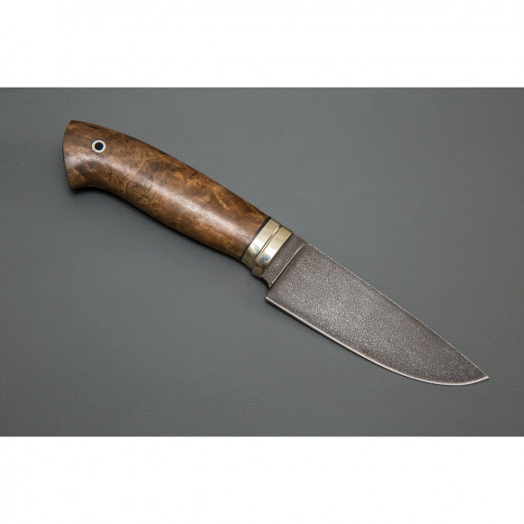 Нож ИП Семин Сокол из стали ХВ-5 рукоять притин мельхиор ореховый кап Нож ИП Семин Сокол из стали ХВ-5 рукоять притин мельхиор ореховый кап