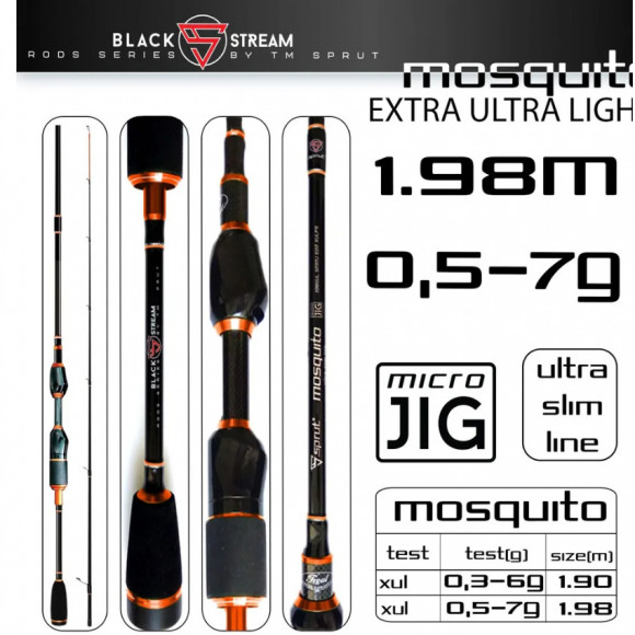 Спиннинг Sprut Mosquito MJ 198XUL 1.98м 0.5-7г Спиннинг Sprut Mosquito MJ 198XUL 1.98м 0.5-7г