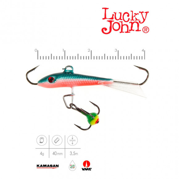 Балансир Lucky John Fin 3 (с тройником) 40мм 4гр