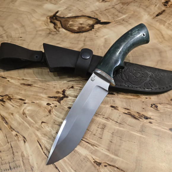 Нож ИП Семин Скиф сталь D2 рукоять литье мельхиор стабилизированная карельская береза Нож ИП Семин Скиф сталь D2 рукоять литье мельхиор стабилизированная карельская береза