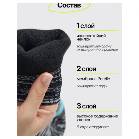 Носки NUCEX непромокаемые цвет серый, голубой