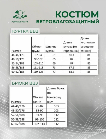 Костюм Русская охота ветровлагозащитный (ВВЗ) камыш (PU 4000) Костюм Русская охота ветровлагозащитный (ВВЗ) камыш (PU 4000)