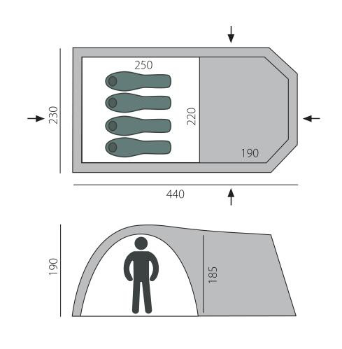 Палатка BTrace Osprey 4 (T0287) цвет зеленый