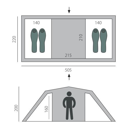Палатка BTrace Ruswell 4 (T0263) цвет зеленый