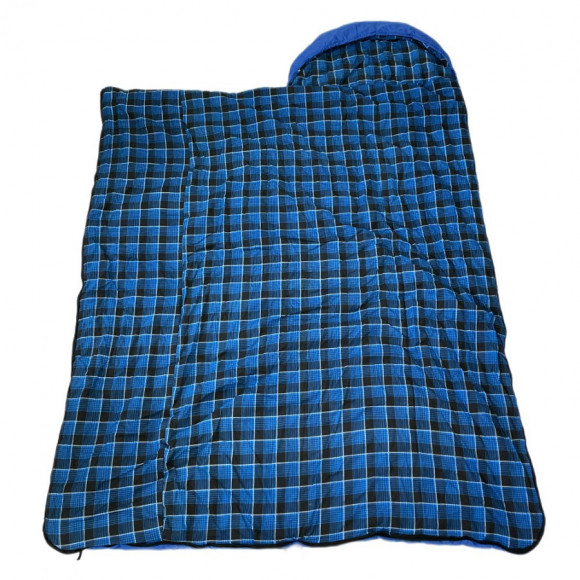 Спальный мешок-одеяло Русская охота, меринос 400, широкий с подголовником (235х85), фланель