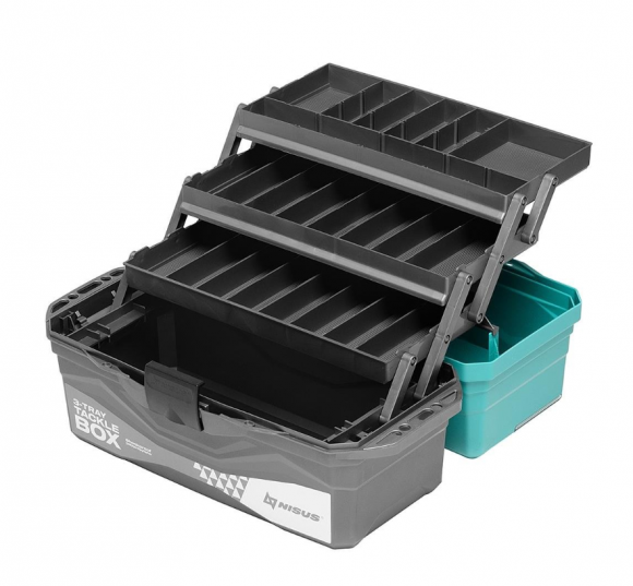 Ящик для снастей Nisus Tackle Box трехполочный бирюзовый