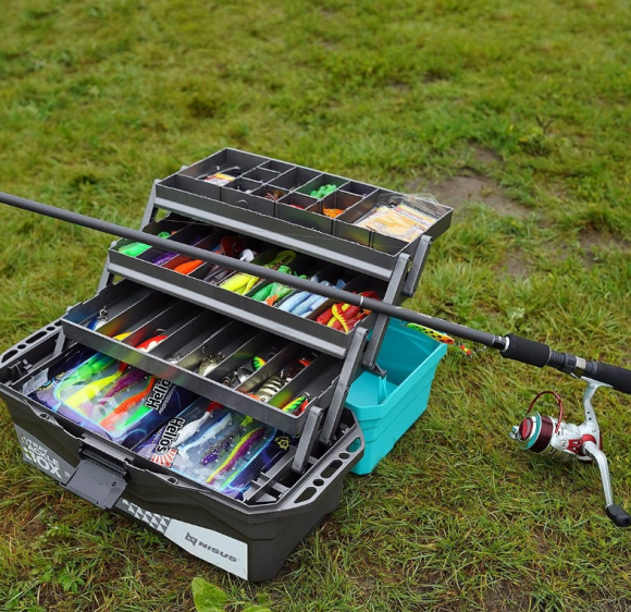 Ящик для снастей Nisus Tackle Box трехполочный бирюзовый