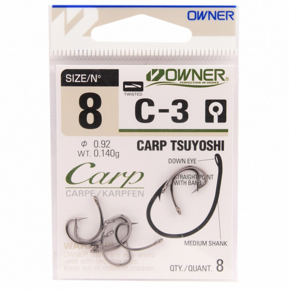 Крючок Owner #50923 (53263) Carp, все размеры