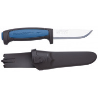 Нож Mora Pro S универсальный, нержавеющая сталь, резиновая ручка с синей вставкой (12242)